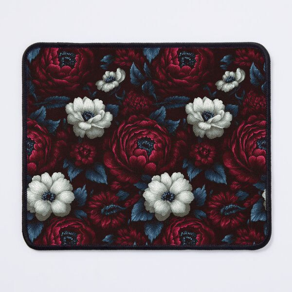 Item preview, Dark Gothic Red And White Floral Pattern designed and sold by igraphixart.