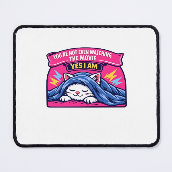 Item preview, Sleeping White Cat Watching Movie Sarcastic Sticker designed and sold by MIROUZ2000.