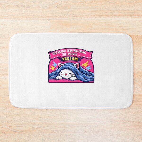 Item preview, Sleeping White Cat Watching Movie Sarcastic Sticker designed and sold by MIROUZ2000.