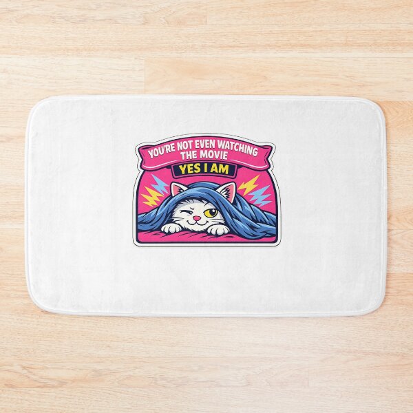 Item preview, Raised Eyebrow White Cat Watching Movie Sticker designed and sold by MIROUZ2000.