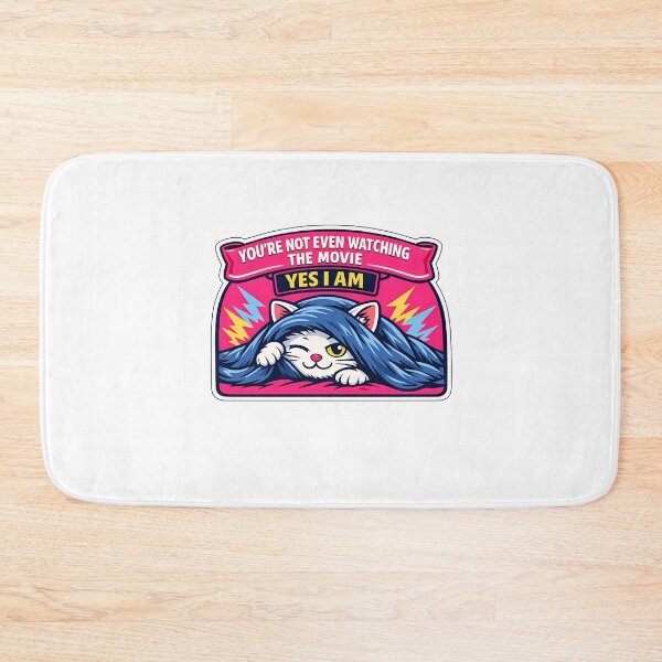 Item preview, Cute Cat Paw Blue Blanket Watching Movie Sticker designed and sold by MIROUZ2000.