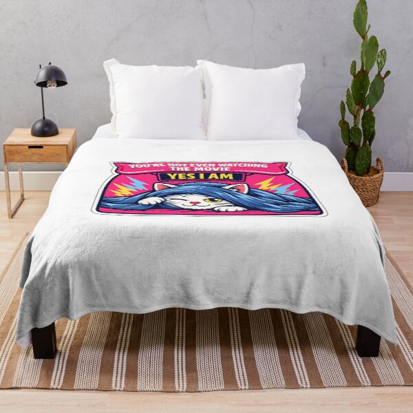 Item preview, Cute Cat Paw Blue Blanket Watching Movie Sticker designed and sold by MIROUZ2000.
