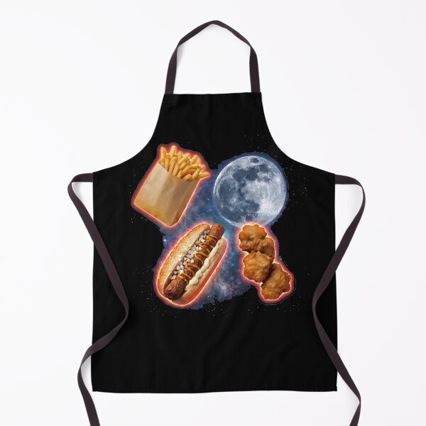 Item preview, fries, fish and Frikandel flying by the moon designed and sold by Strauss-Design.