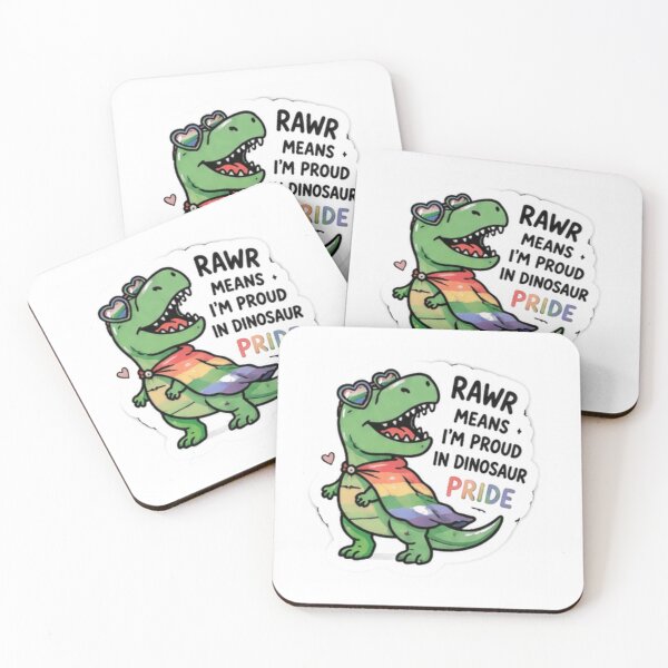 Item preview, Rawr Means Pride Cute Rainbow Dinosaur Sticker designed and sold by Pixanova.