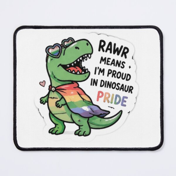 Item preview, Rawr Means Pride Cute Rainbow Dinosaur Sticker designed and sold by Pixanova.