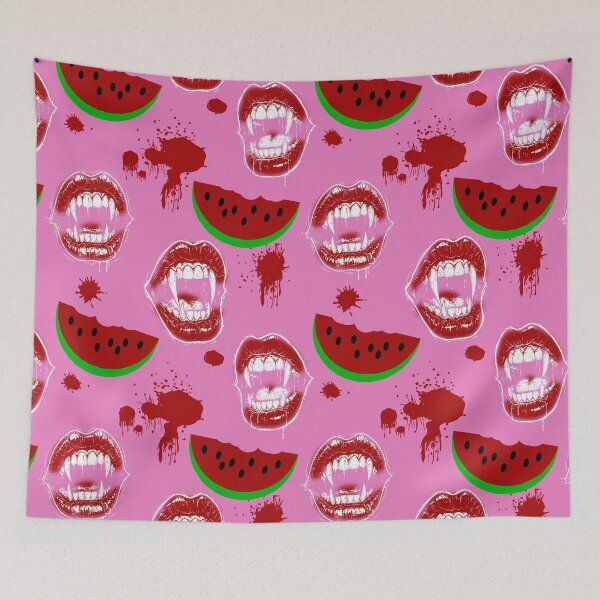 Item preview, Vampire Mouth Eating Watermelon - Hot Pink  designed and sold by CanisArtStudio.
