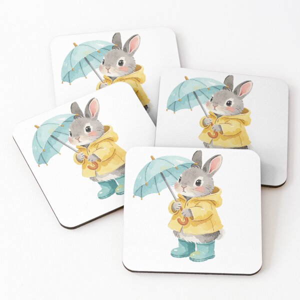 Item preview, Autumn Bunny Sticker | Cute Rabbit with Umbrella designed and sold by AillustriaAK.