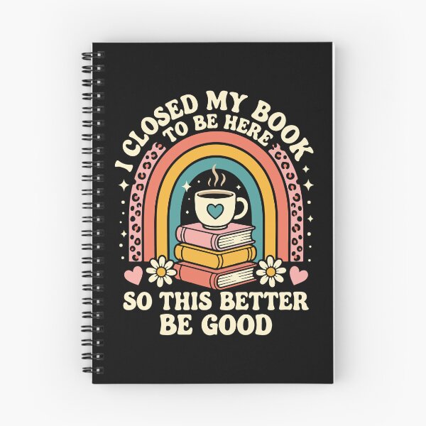 Item preview, I Closed My Book To Be Here So This Better Be Good Retro Rainbow Coffee Stack designed and sold by BrownHorse90s.