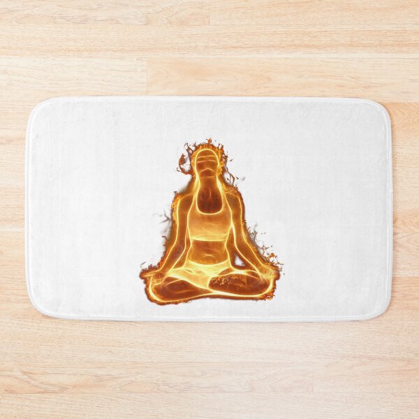 Item preview, Fiery Energy Flow Yoga Pose – Glowing Orange Meditation Silhouette designed and sold by RaresS.