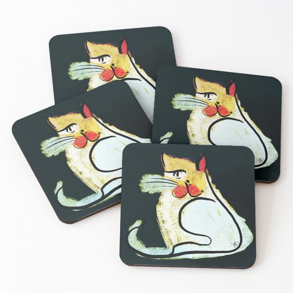 Item preview, Retro Abstract Cat Art Print Christopher designed and sold by The Groove Garden.