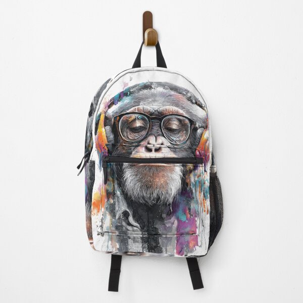 Item preview, DJ Monkey Business Ape With Colorful Headphones And Glasses designed and sold by GrinGalore.