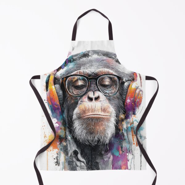 Item preview, DJ Monkey Business Ape With Colorful Headphones And Glasses designed and sold by GrinGalore.