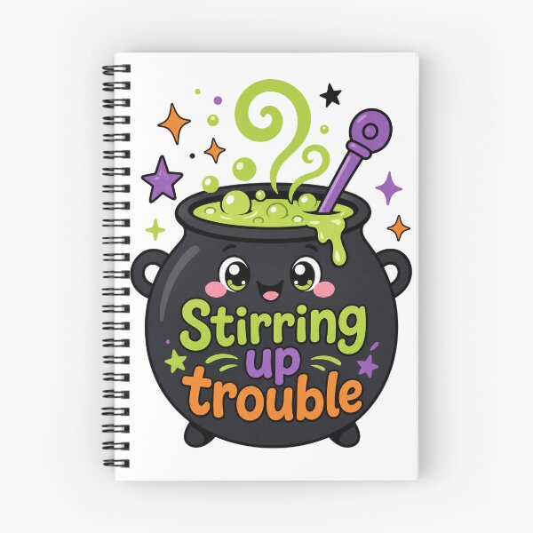Item preview, Stirring Up Trouble Cauldron - Cute Spooky Season Halloween Sticker designed and sold by VisualArtsOasis.