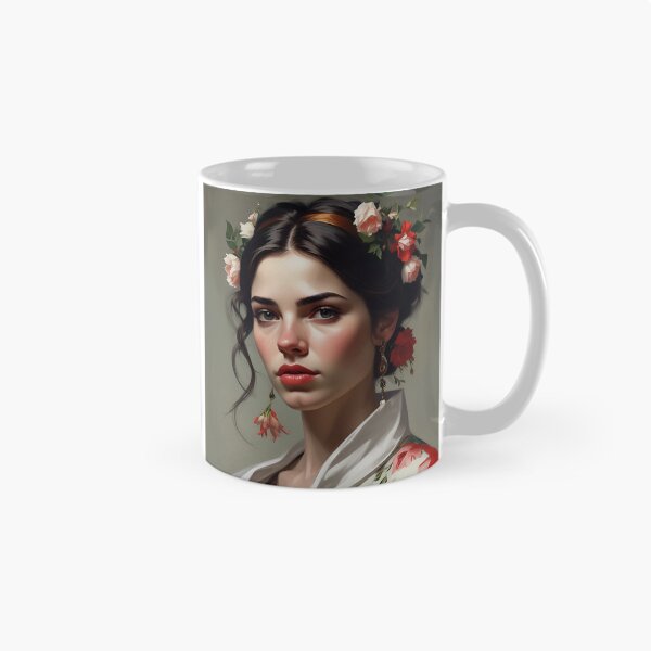 Item preview, Woman with flowers wall art print designed and sold by MK26Designs.