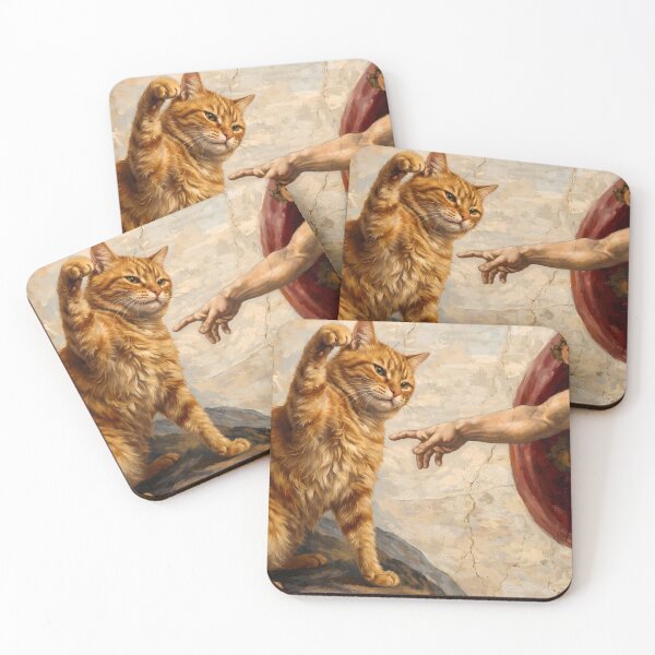 Item preview, The Creation of Adam Cat Parody  designed and sold by FaizArtShop.