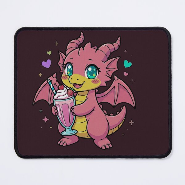 Item preview, 90s Cartoon Kawaii Dragon - Retro Japanese Anime Cute Dragon Strawberry Milk Shake designed and sold by Clintora.