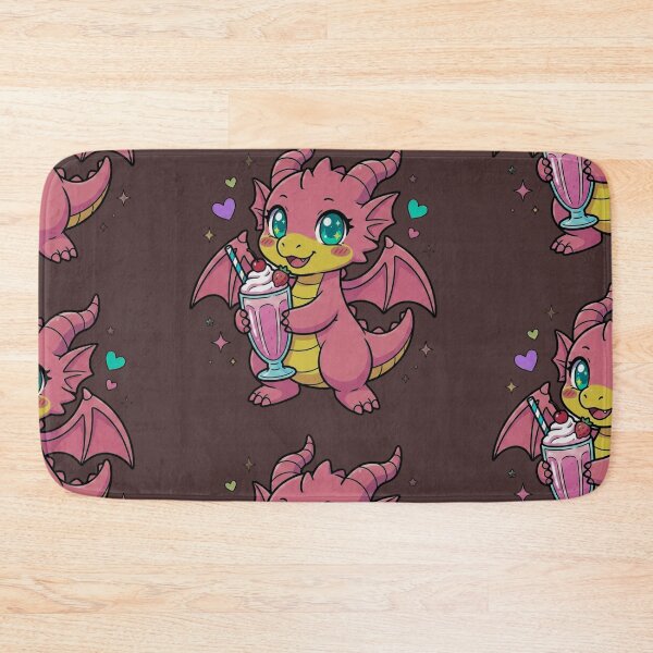 Item preview, 90s Cartoon Kawaii Dragon - Retro Japanese Anime Cute Dragon Strawberry Milk Shake designed and sold by Clintora.
