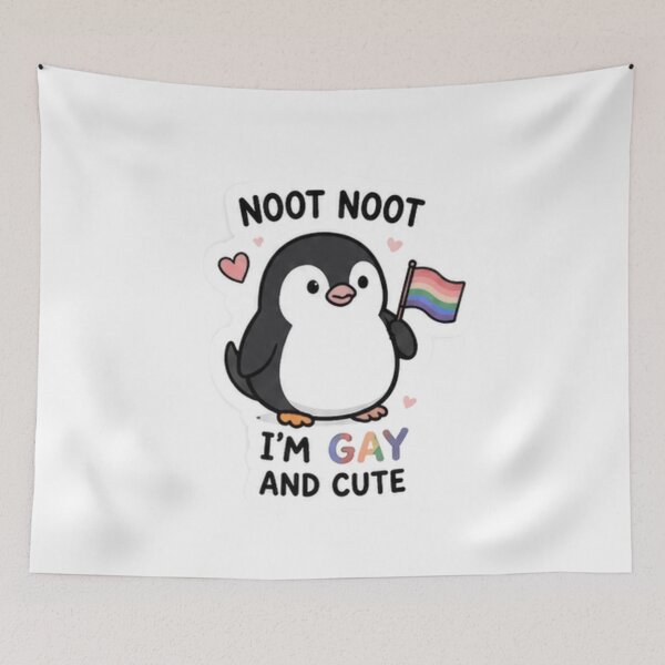 Item preview, Penguinly Proud Cute Gay Penguin Pride designed and sold by Pixanova.