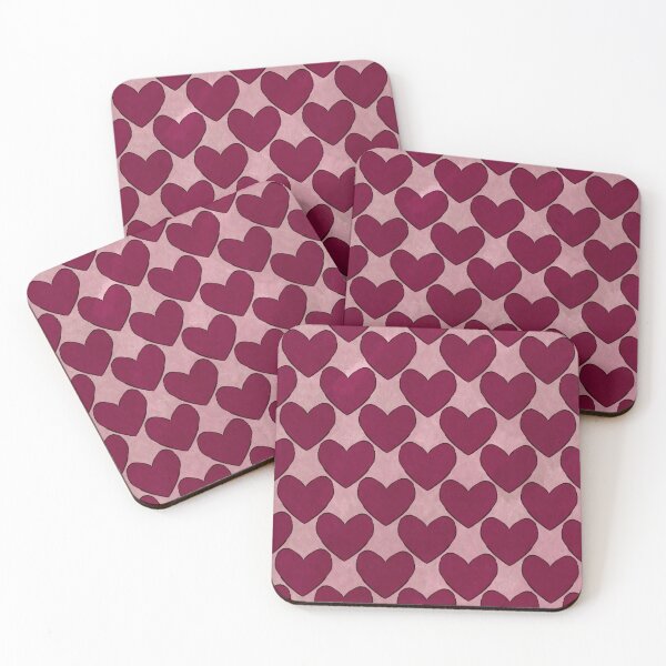 Item preview, Retro Red Pink Valentines Day Romantic Hearts designed and sold by The Groove Garden.