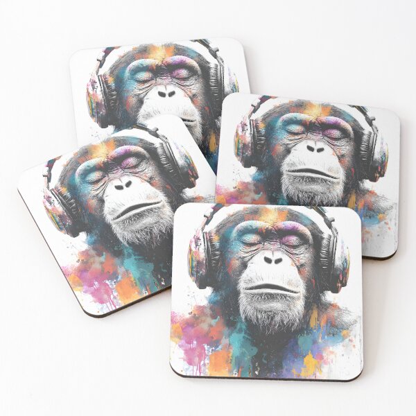 Item preview, DJ Monkey Business Ape Closed Eyes With Headphones designed and sold by GrinGalore.