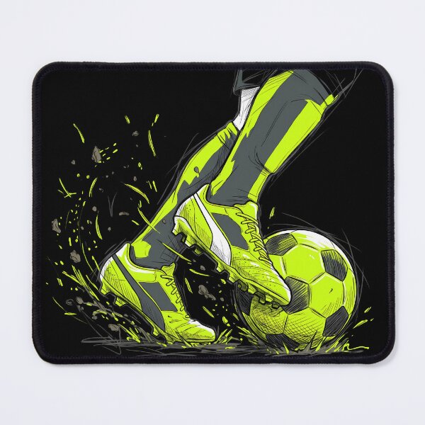 Item preview, Neon Volt Soccer Player Kicking Ball Sports Action Aesthetic Gift designed and sold by BikeRelaxStudio.