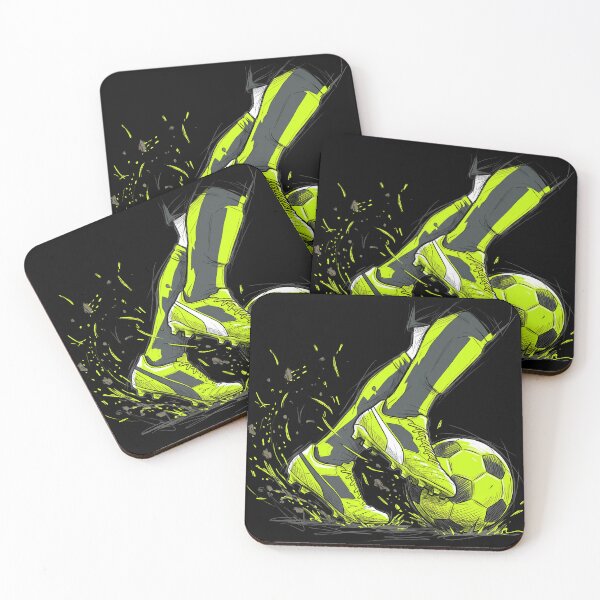 Item preview, Neon Volt Soccer Player Kicking Ball Sports Action Aesthetic Gift designed and sold by BikeRelaxStudio.
