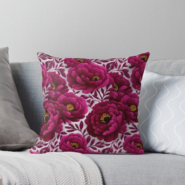 Item preview, Magenta Peony Floral Pattern On Pale Background designed and sold by igraphixart.