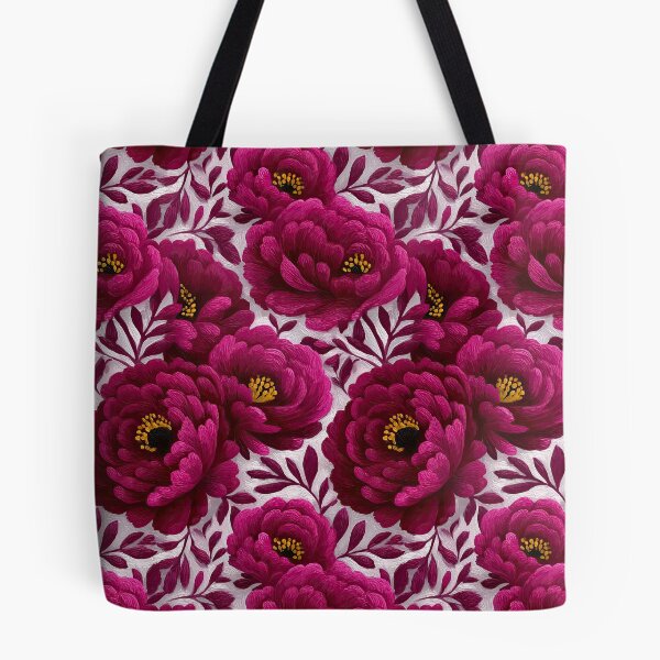 Item preview, Magenta Peony Floral Pattern On Pale Background designed and sold by igraphixart.