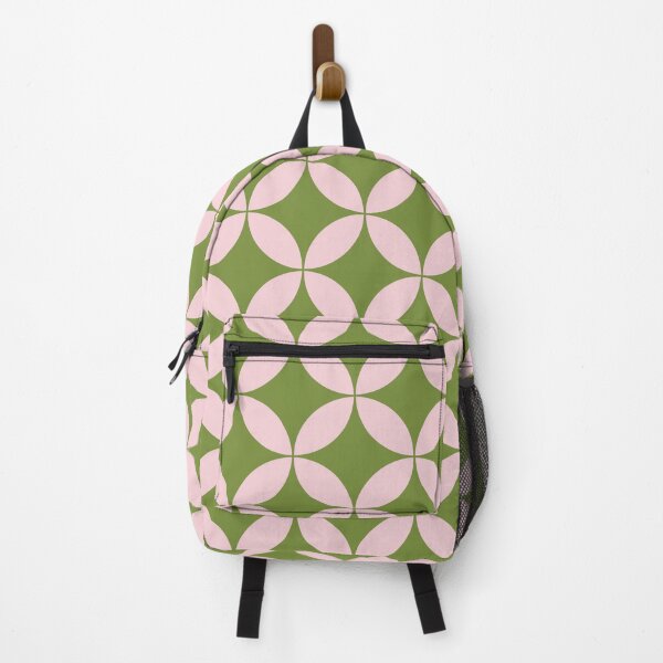 Item preview, Pink Green Retro Circles and Diamond Pattern 60s 70s Mid Century designed and sold by Chatula Print Studio.