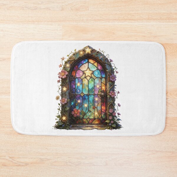 Item preview, Stained Glass Fairy Door Sticker | Enchanted Fantasy Door Art designed and sold by AillustriaAK.