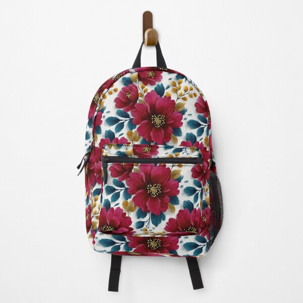 Item preview, Vintage Maroon And Teal Floral Pattern With Gold Accents designed and sold by igraphixart.