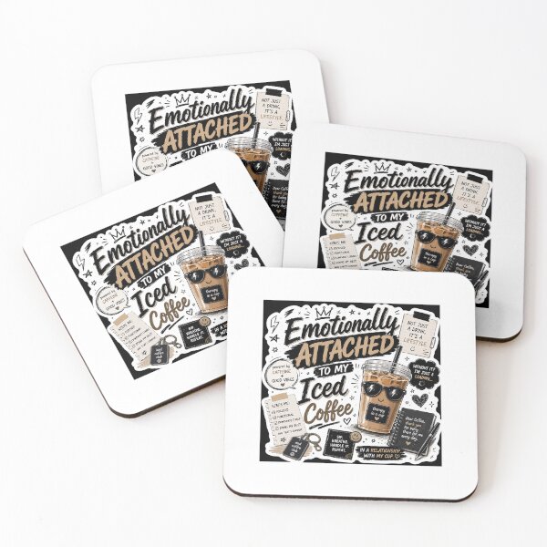 Item preview, Emotionally Attached To My Iced Coffee | Caffeine & Good Vibes Sticker designed and sold by Ananyamalik12.