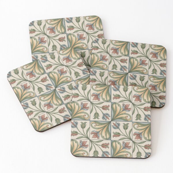 Item preview, Art Nouveau Botanical Tile Pattern – Vintage Iris Floral Decorative Design designed and sold by Tamas Das.
