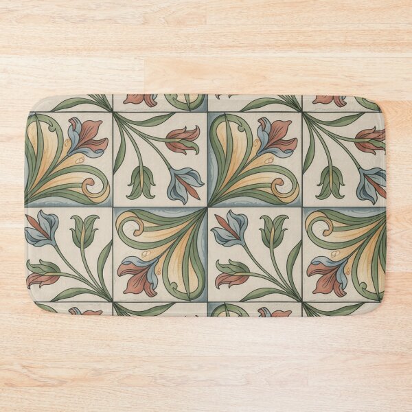Item preview, Art Nouveau Botanical Tile Pattern – Vintage Iris Floral Decorative Design designed and sold by Tamas Das.