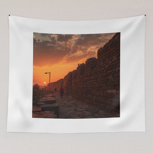 Item preview, Ancient Stone Wall at Sunset designed and sold by SavannaCanvas.