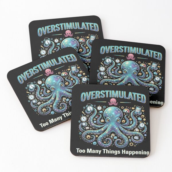 Item preview, Overstimulated Octopus T-Shirt & Sticker – Funny Anxious Sea Creature Meme for Introverts and Neurodivergent Humor designed and sold by ZyxDes.