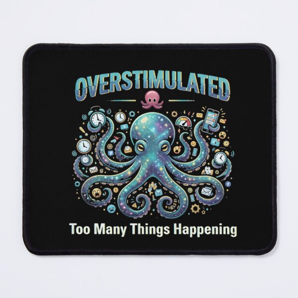 Item preview, Overstimulated Octopus T-Shirt & Sticker – Funny Anxious Sea Creature Meme for Introverts and Neurodivergent Humor designed and sold by ZyxDes.