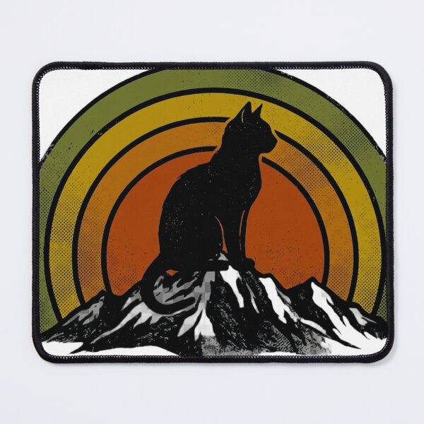 Item preview, Vintage Retro Sunset Cat Silhouette - 70s Distressed Cat T-Shirt Design designed and sold by Clintora.