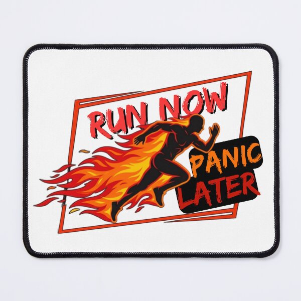 Item preview, Run Now Panic Later Funny Running designed and sold by RunningWhiskers.