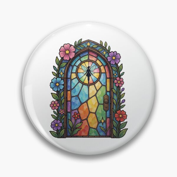 Item preview, Stained Glass Fairy Door Sticker | Enchanted Fantasy Door Art designed and sold by AillustriaAK.