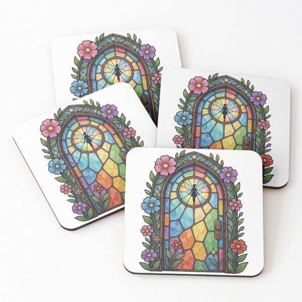 Item preview, Stained Glass Fairy Door Sticker | Enchanted Fantasy Door Art designed and sold by AillustriaAK.
