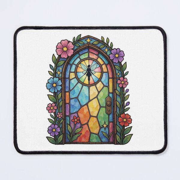 Item preview, Stained Glass Fairy Door Sticker | Enchanted Fantasy Door Art designed and sold by AillustriaAK.