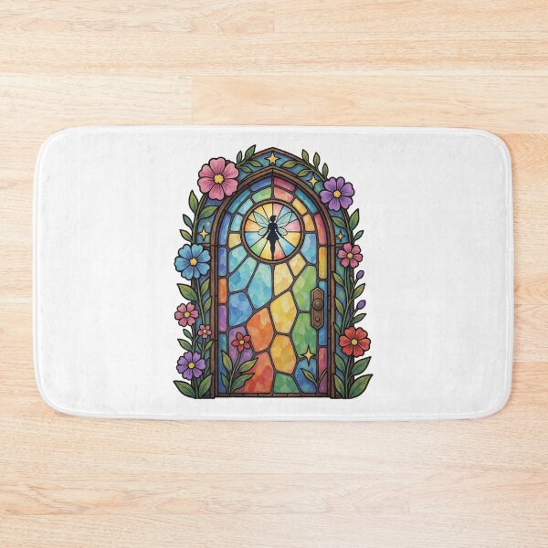 Item preview, Stained Glass Fairy Door Sticker | Enchanted Fantasy Door Art designed and sold by AillustriaAK.