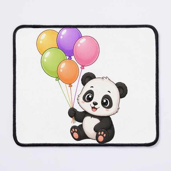 Item preview, Cute Kawaii Panda Bear with Colorful Balloons designed and sold by Seculinator.