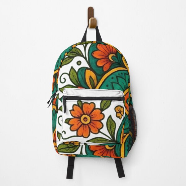 Item preview, Teal Orange Earthy Symmetrical Floral Mandala Vibrant Spiritual Art designed and sold by Good Vibes .