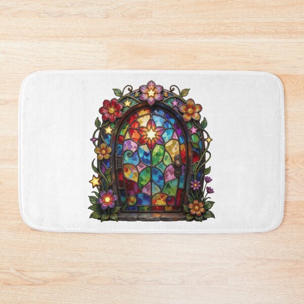 Item preview, Stained Glass Fairy Door Sticker | Enchanted Fantasy Door Art designed and sold by AillustriaAK.