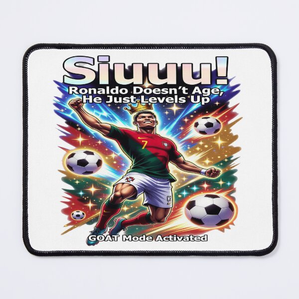 Item preview, SIUUU! Ronaldo Doesn’t Age, He Just Levels Up – GOAT Mode Activated | Funny Football Fan T-Shirt designed and sold by Sushikidsntod.