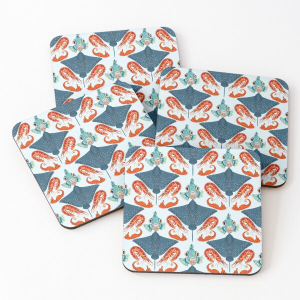 Item preview, Ocean Life Coastal Pattern Collection | Seahorses, Stingrays, Tropical Fish & Shrimp | Nautical Marine Surface Pattern Designs designed and sold by VirtuallyCreativ .