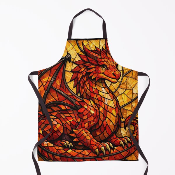 Item preview, Fiery Dragon Stained Glass Fantasy Art designed and sold by Karszul.
