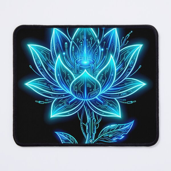 Item preview, Cyberpunk Neon Flower Shirt – Futuristic Blue Lotus Techwear Graphic Tee designed and sold by Neo Tokio.